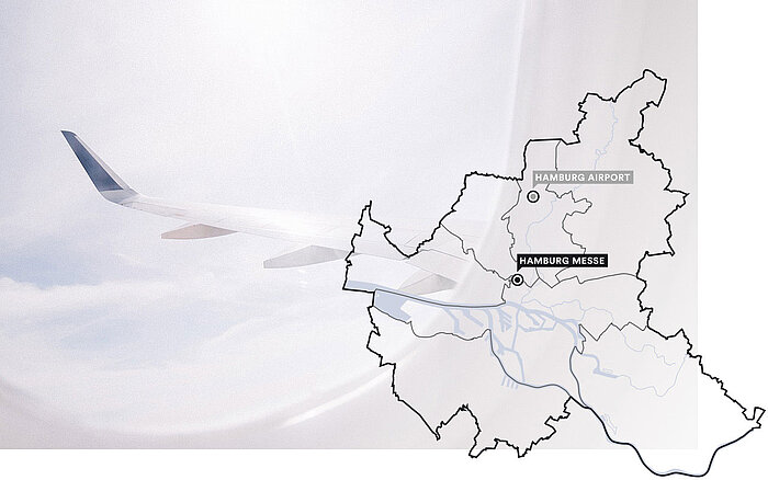 Lage Hamburg Airport - Hamburg Messe